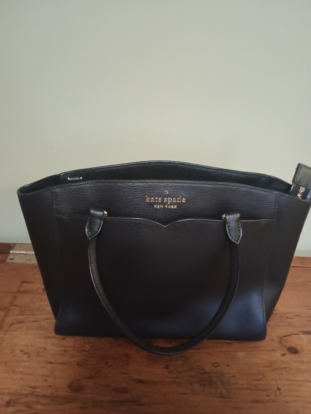 Kate Spade New York Black Pebbled Leather Satchel Bag